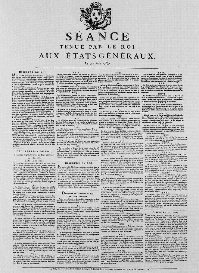 Séance tenue par le roi